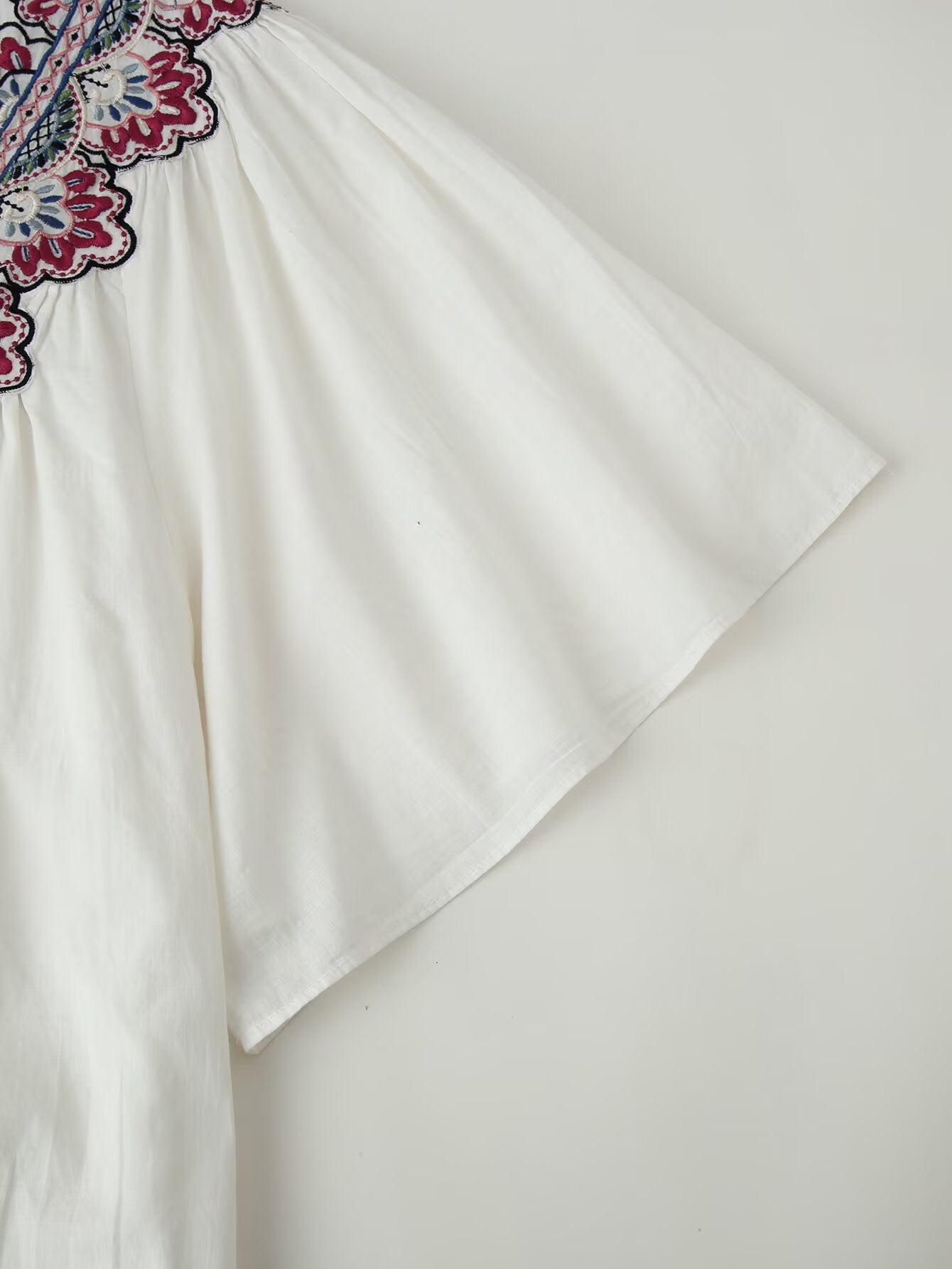 Fall Women Clothing Casual All Match Embroidered Solid Color Dress CHEN