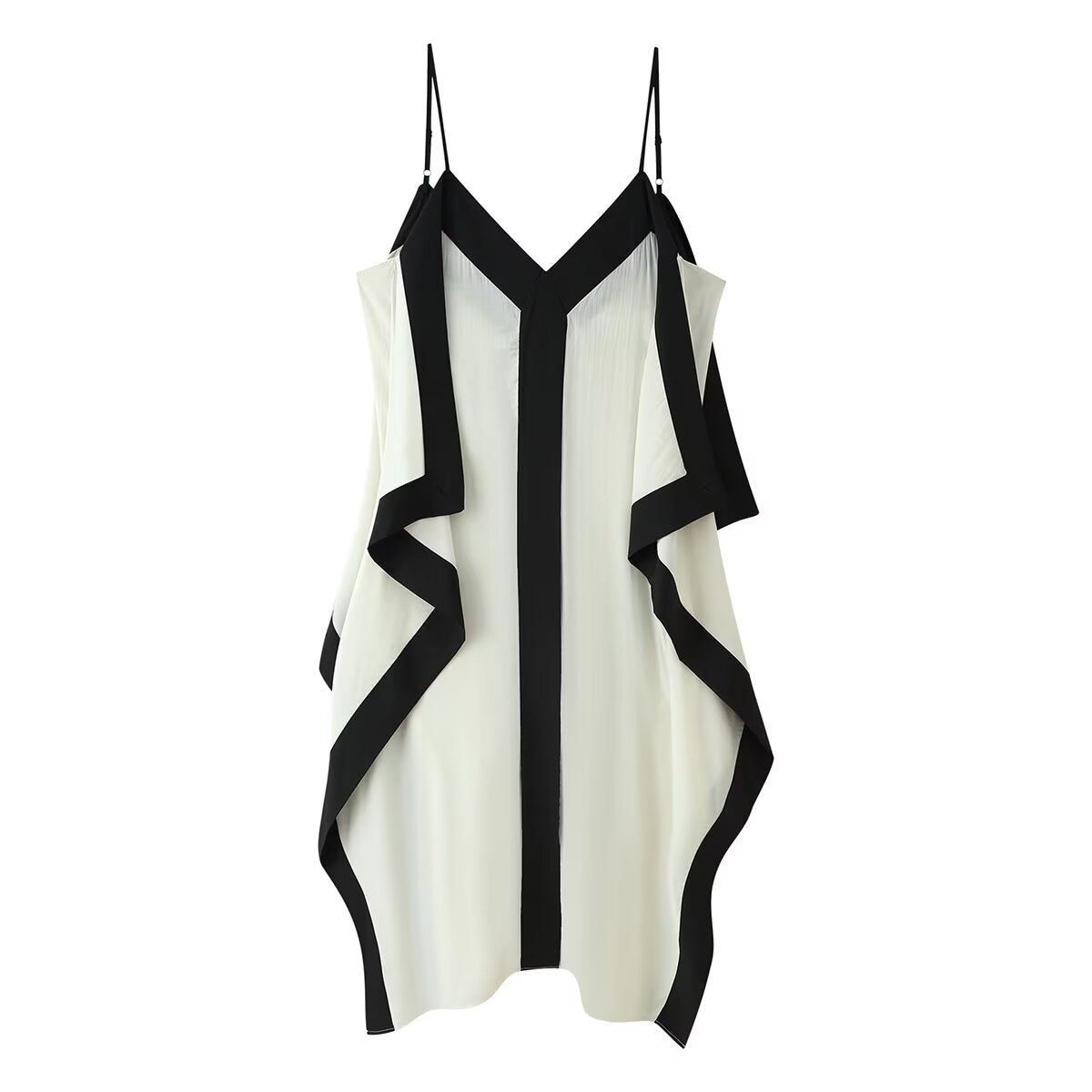 Summer Vacation Idle Contrast Color Women Clothing V neck Brace Maxi Sexy Dress CHEN