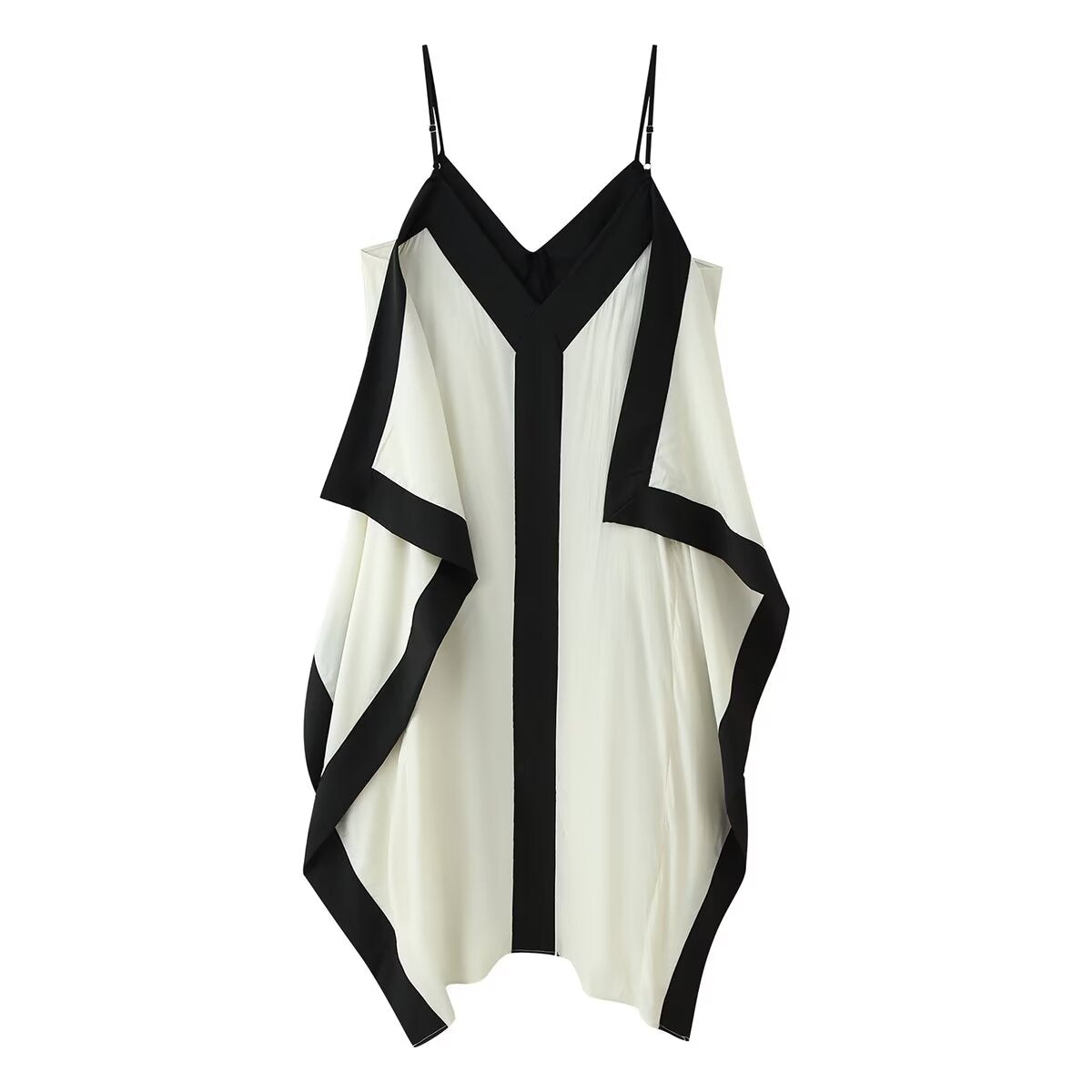 Summer Vacation Idle Contrast Color Women Clothing V neck Brace Maxi Sexy Dress CHEN