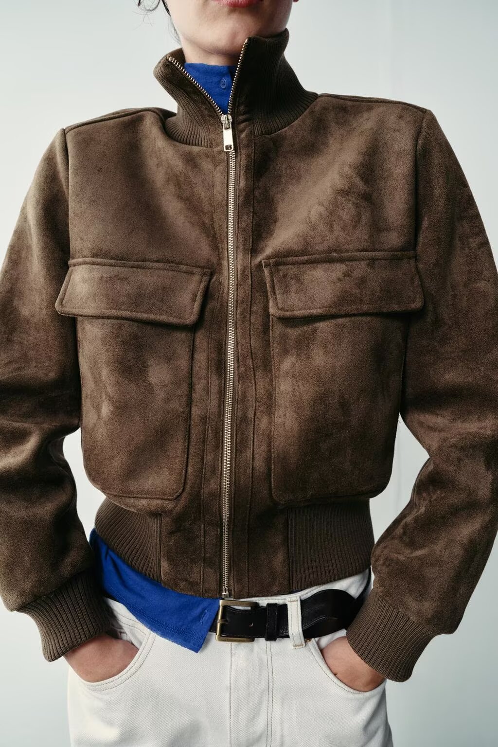 Women Clothing Summer Retro Easy Matching Stand Collar Bomber Jacket TRAF