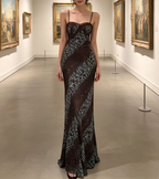 Young Office Leopard Print Dress Women Summer High Waist Oblique Cut Slimming Floral Dress High End Adore