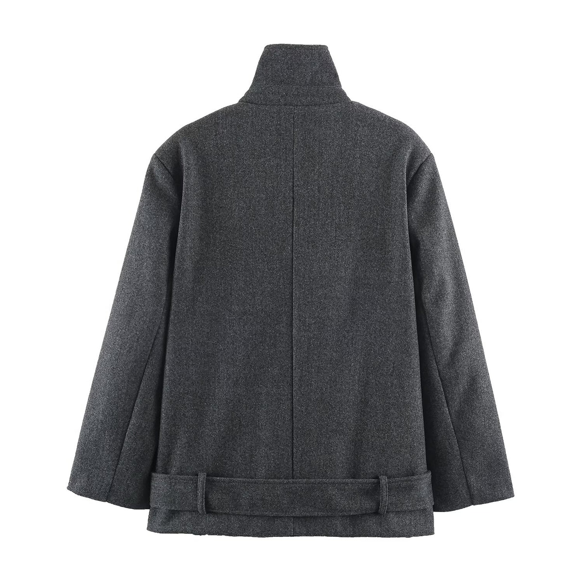 Women Clothing Autumn Office Fashionable Elegant Double Breasted Woolen Coat SenDa