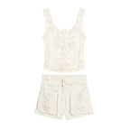Summer Embroidered Top Embroidered Casual Shorts Sets Howe