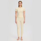 Women Summer Yoga Nude Feel Quick Drying T shirt Short Sleeve High Waist Hip Lift Yoga Trousers Slimming Fitness Two Piece Sets YUERD