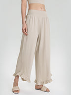 Women Summer Loose Slimming Wide Leg Sports Pants Breathable Draping Outdoor Casual Running Workout Ankle Length Pants YUERD