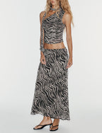 Women Clothing Autumn Scarf Decoration Bottoming Shirt Gauze Skirt Two Piece Sets TRAF