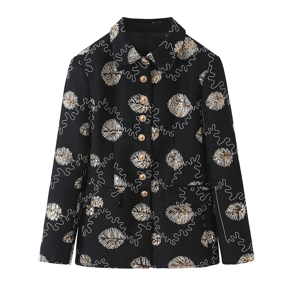 Women Clothing Summer Loose Slimming Casual Heavy Craft Embroidered Sequined Blazers DANTENG