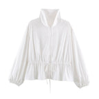 Women Clothing Autumn Casual with Stand Collar Nylon Coat SenDa