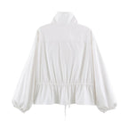 Women Clothing Autumn Casual with Stand Collar Nylon Coat SenDa