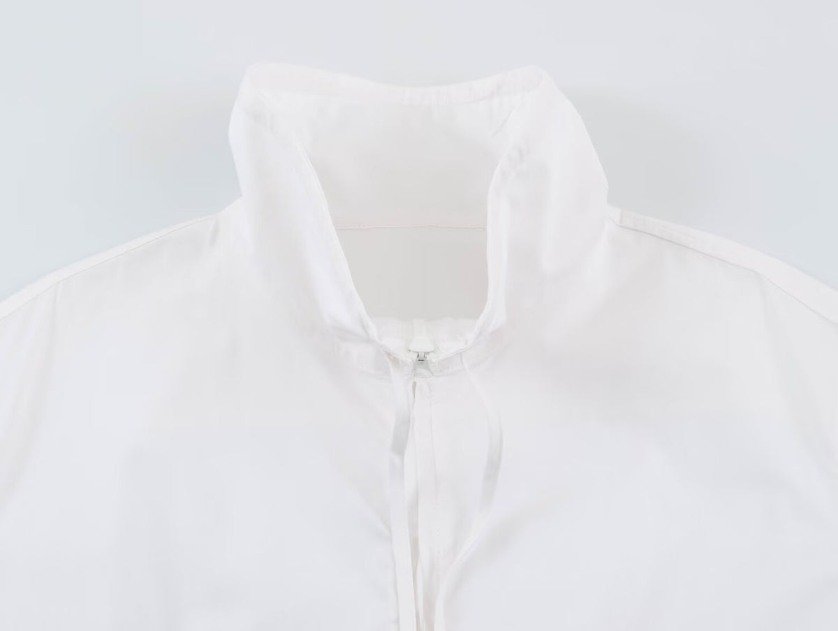 Women Clothing Autumn Casual with Stand Collar Nylon Coat SenDa