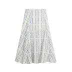 Women Clothing Slim Striped Embroidered Sleeveless Top Skirt Sets Howe