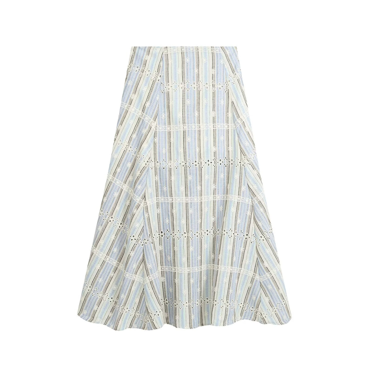 Women Clothing Slim Striped Embroidered Sleeveless Top Skirt Sets Howe