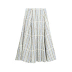 Women Clothing Slim Striped Embroidered Sleeveless Top Skirt Sets Howe