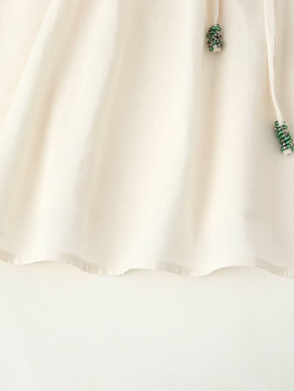 Women Clothing Summer French Tied Hollow Out Cutout Long Sleeve Silk Stitching Short Sleeve Shirt CHEN