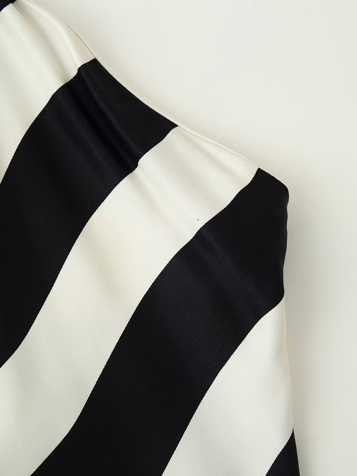 Early Autumn Women Clothing Elegant Backless Striped Hanging Collar Backless Midi Dress CHEN