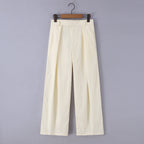 Women Clothing Sexy All Match Boning Corset Waist Three Dimensional Steel Ring Top Wide Leg Pants TinkleBell
