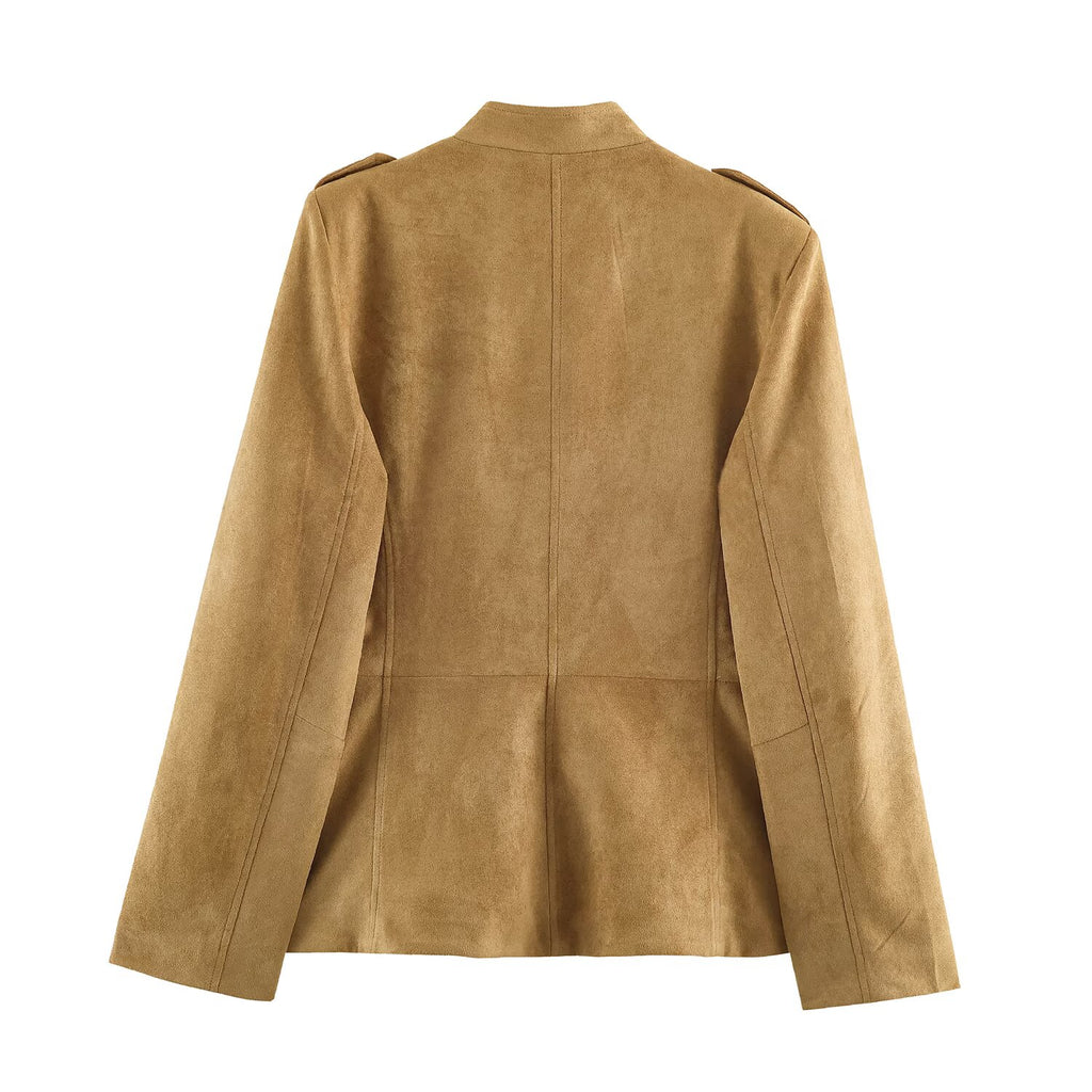 Early Autumn Women Clothing Design Jacket Slim Strap Decoration Pocket Coat SenDa