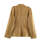 Early Autumn Women Clothing Design Jacket Slim Strap Decoration Pocket Coat SenDa