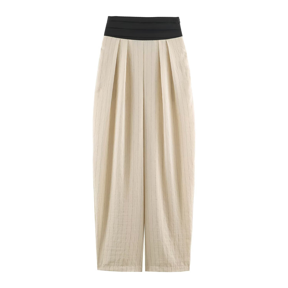 Women Clothing Autumn Contrast Color Trim Striped Coat Wide Leg Pant Sets SenDa