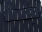Autumn Casual Striped Collared Asymmetric Blazer SenDa