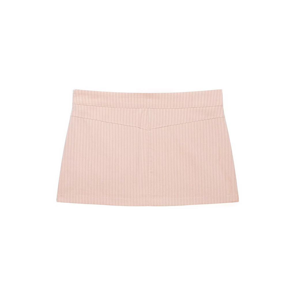 Early Autumn Women Wear Sexy Low Waist Pocket Striped Printed Skirt Slim Fit Skirt flightCourse