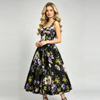 Women Summer Vacation Sleeveless Printed Dress ESUNG