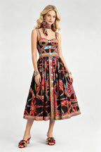 Women Summer Daily Sleeveless Printed Dress ESUNG