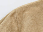 Women Clothing Autumn Solid Color Casual Suede Long Sleeve Polo Collar Shirt SenDa