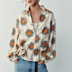 Women Clothing Summer All Match Printed Bomber Jacket flightCourse