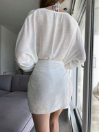 Blouse Clothing Women Long Sleeve Shirt Sun Protection Shirt Casual Short Skirt Set 2 Piece Set Menara
