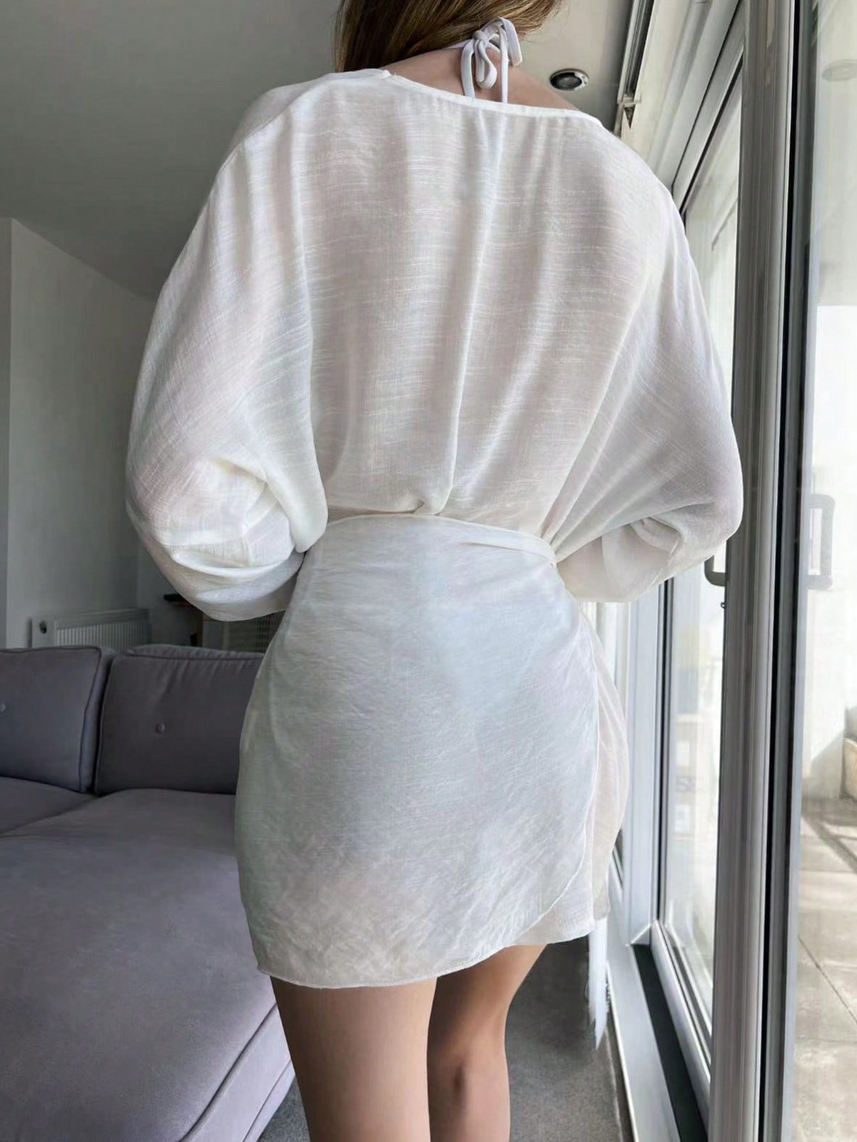 Blouse Clothing Women Long Sleeve Shirt Sun Protection Shirt Casual Short Skirt Set 2 Piece Set Menara