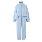 Women Clothing Fall Stand up Collar Cinched Small Coat Loose Wide Leg Pants TinkleBell