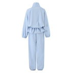 Women Clothing Fall Stand up Collar Cinched Small Coat Loose Wide Leg Pants TinkleBell
