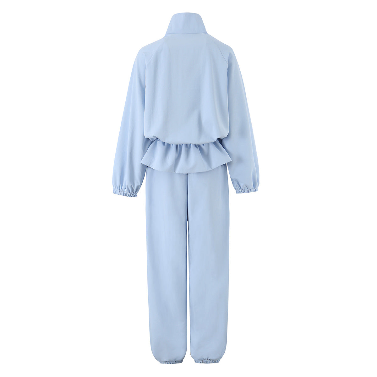 Women Clothing Fall Stand up Collar Cinched Small Coat Loose Wide Leg Pants TinkleBell