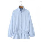 Women Clothing Fall Stand up Collar Cinched Small Coat Loose Wide Leg Pants TinkleBell