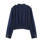 Women Fashionable Elegant Button Decoration Denim Jacket SenDa