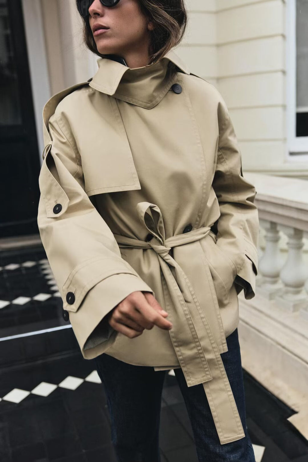 Women Clothing Autumn Office Belt Trench Coat SenDa