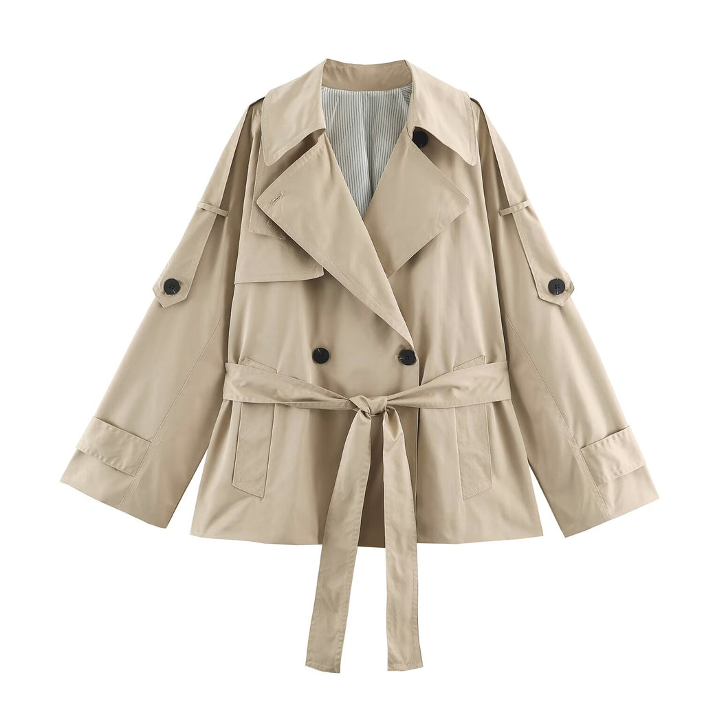 Women Clothing Autumn Office Belt Trench Coat SenDa