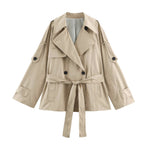 Women Clothing Autumn Office Belt Trench Coat SenDa