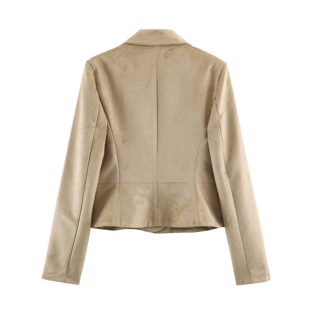 Women Clothing Fashionable Padded Shoulder Short Blazer SenDa