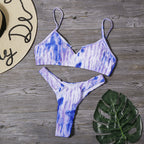 Traje de baño bikini dividido con halo teñido