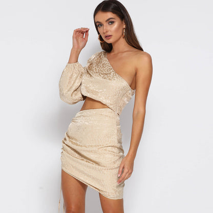 Summer Best Women Clothes Sexy One Shoulder Show Belly Dress for Women