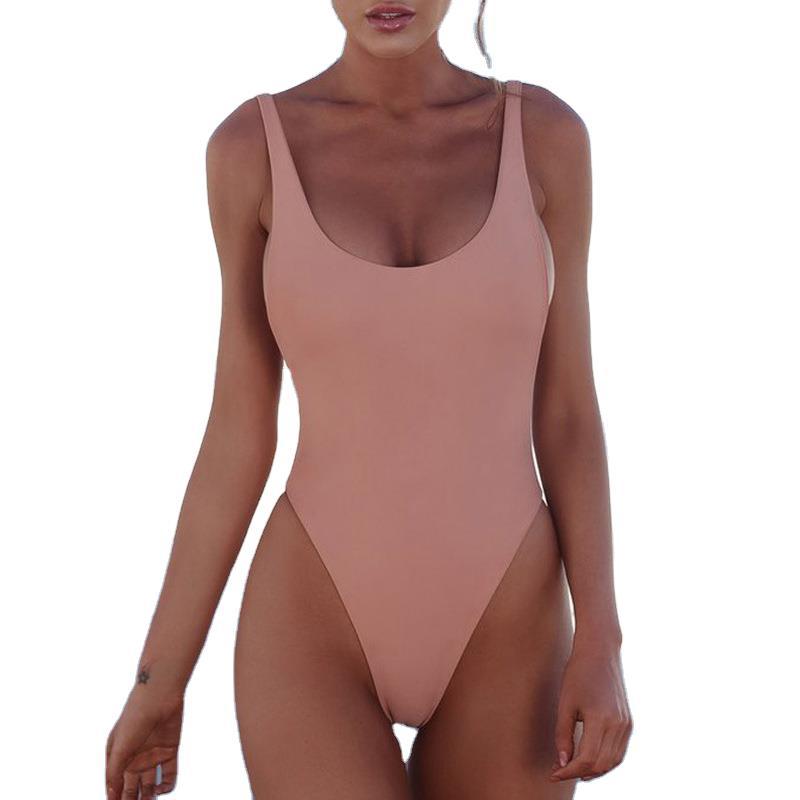 Bikini One-Piece Swimsuit Sexy Solid Color Swimwear Bikini summer