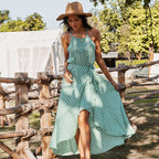 Spring Summer Casual Women Clothing Sling Polka Dot Dress CKK
