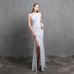 Vestido de noche para fiesta de alta sociedad, sexy, largo y adelgazante, con lentejuelas coloridas y artesanía pesada, vestido formal de novia.