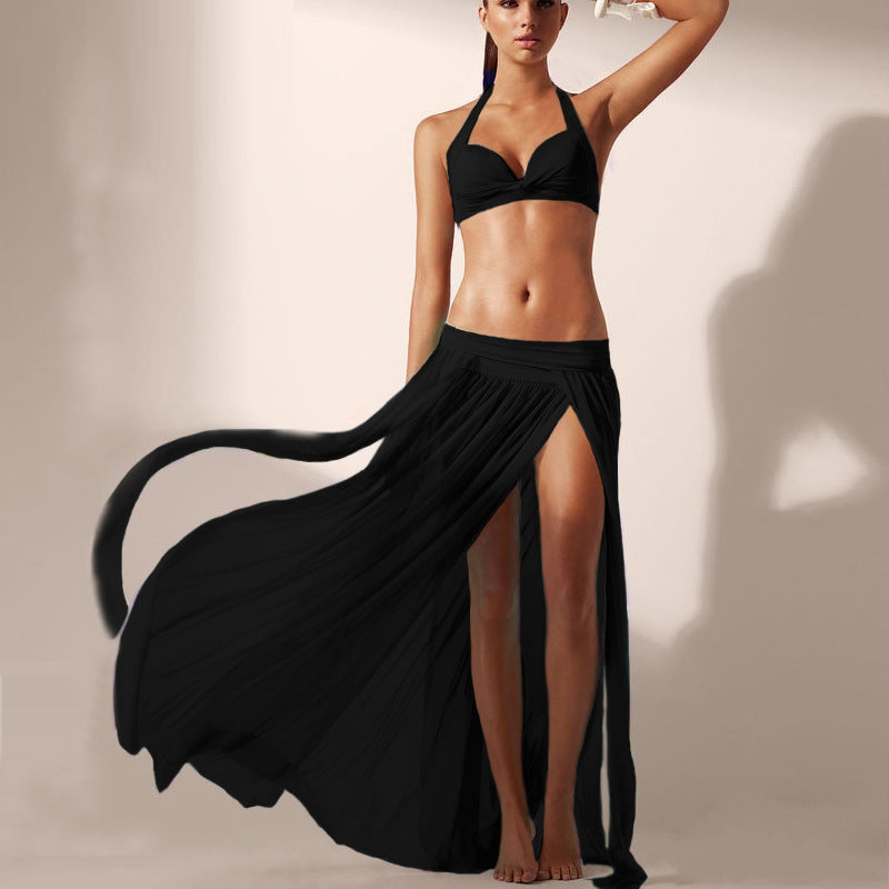 Falda de playa con cintura elástica para mujer, traje de baño sexy, falda de tul sin bikini