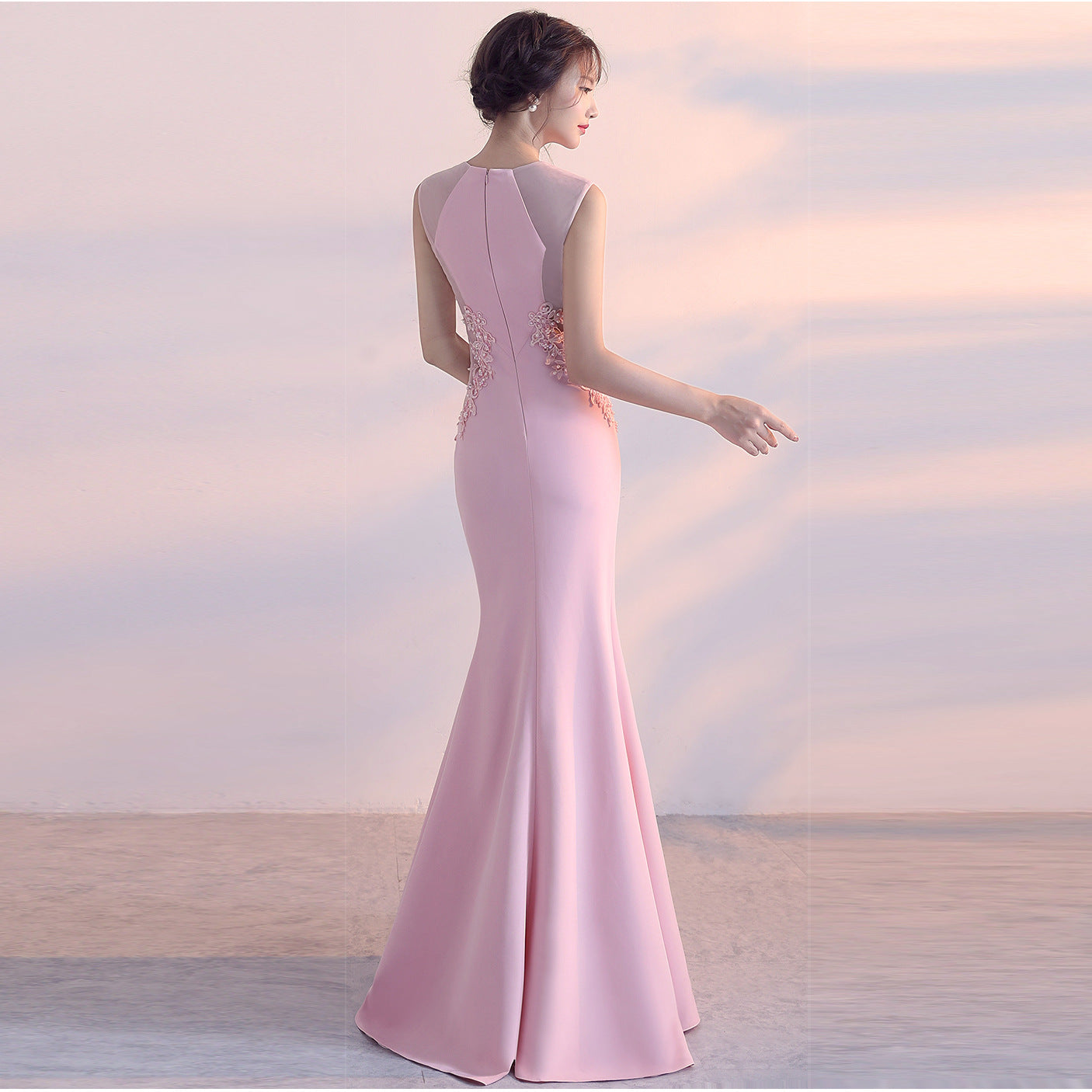 Vestido de noche para mujer, vestido de cóctel ajustado, elegante, de cinco colores, vestido de fiesta, vestido largo