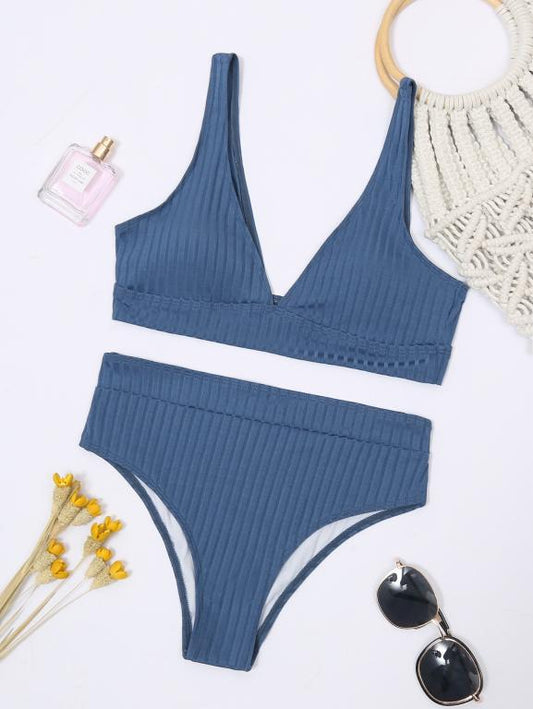 Traje de baño deportivo Mujer Bandeau biquini cuello en V traje de baño sexy traje de baño verano 