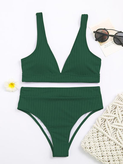 Sports swimwear Women Bandeau biquini V-neck swim suit Sexy bathing suit summer