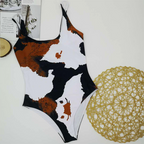 Traje de baño de verano con estampado vintage, traje de baño sexy de corte alto, traje de baño de una pieza para mujer, monokini, ropa de playa 